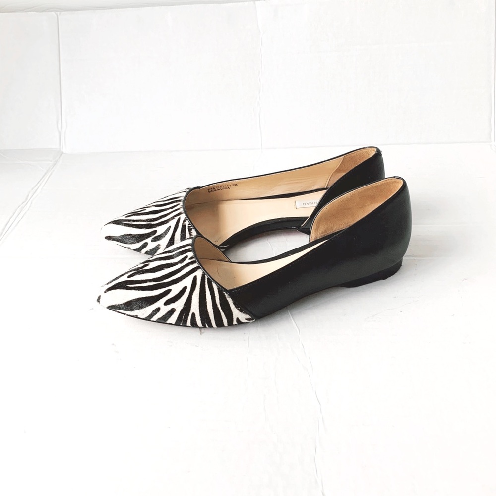 Cole haan women faux fur flat ballet shoe pointy